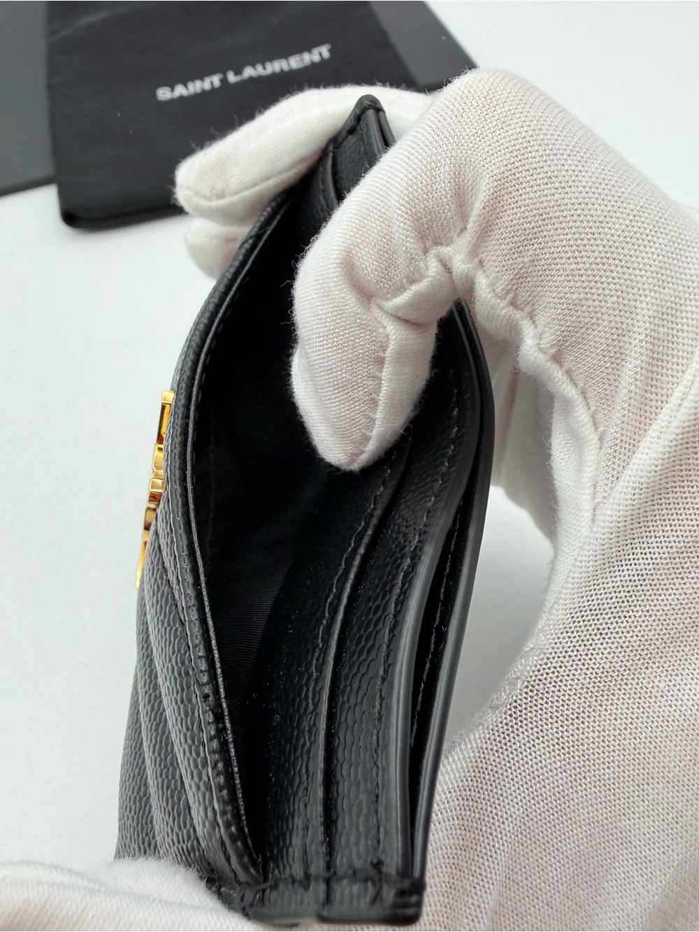 YSL Yves Saint Laurent Pebbled Leather Card holder - Picture 9 of 10